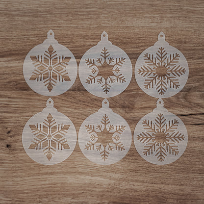 6 Snowflake balls ~ Tree decoration